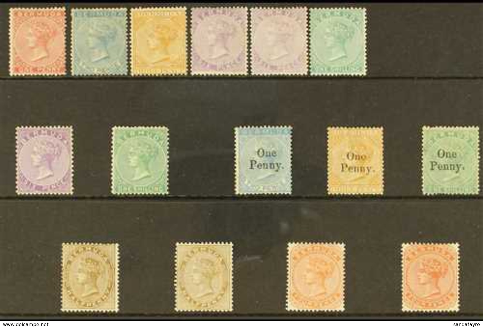 1865-1903 CC WATERMARK COLLECTION. A Valuable Old Time Mint Or Unused Collection With Vibrant Colours, Presented On A St - Bermuda