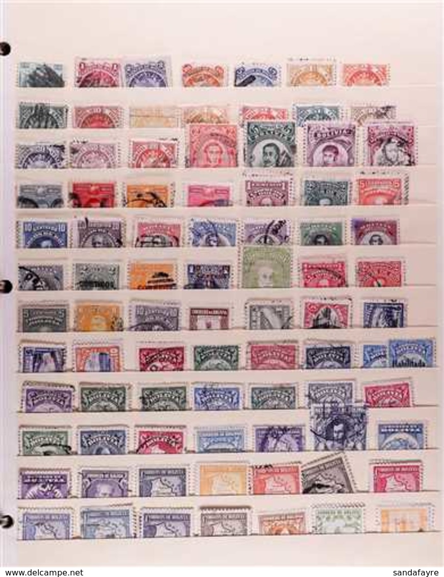 1867-1970's INTERESTING COLLECTION/ACCUMULATION On Leaves & Stock Pages In A Binder, Mint & Used Stamps, Includes Useful - Bolivia