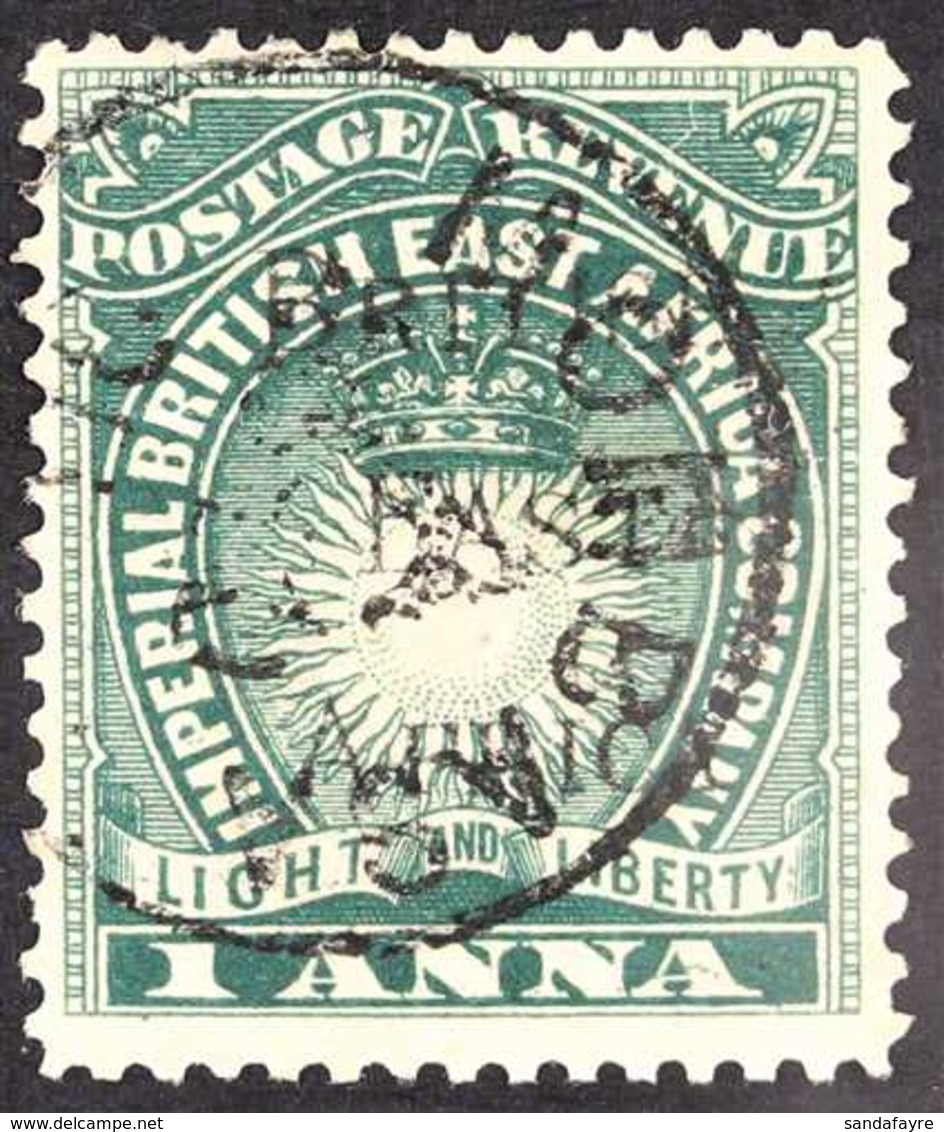 1895 1a Blue-green, "British East Africa" Overprinted, SG 34, "Mombasa" Cds, Very Fine Used. For More Images, Please Vis - África Oriental Británica