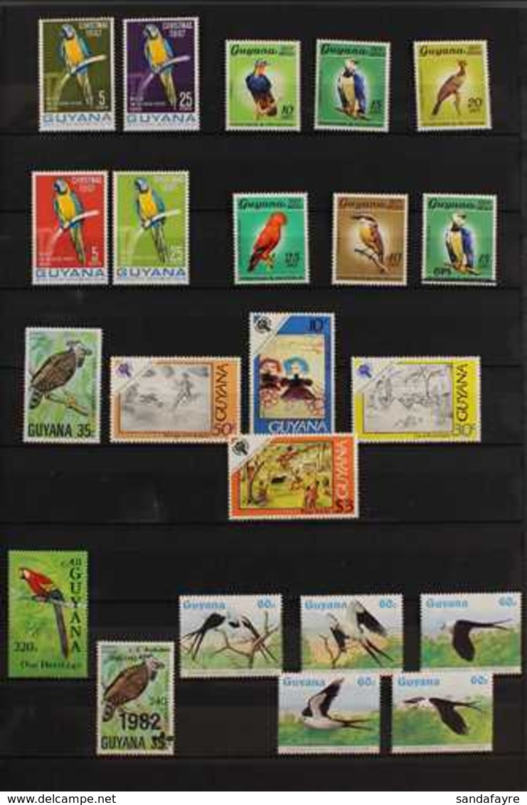 BIRDS TOPICAL COLLECTION 1967-2008. All Different Mint, Used & Never Hinged Mint Collection Of Stamps, Sheetlets & Minia - Guyana (1966-...)