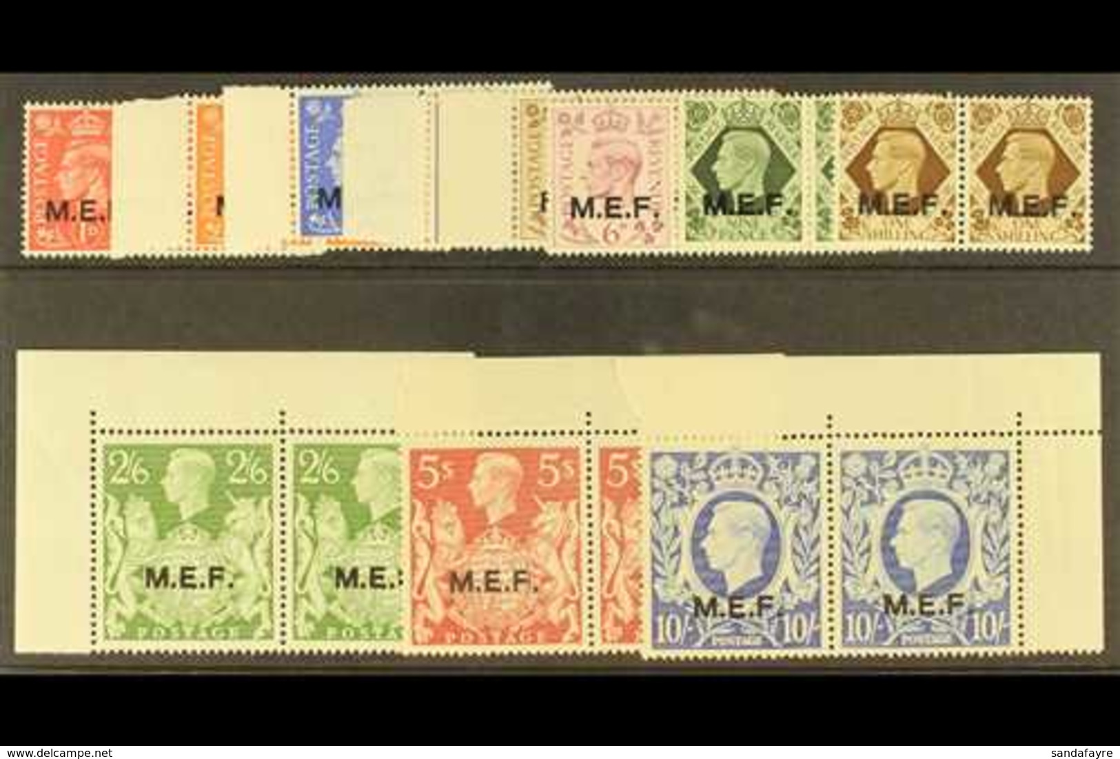 M.E.F. 1943 Overprint Set Complete, SG M11/21, Very Fine Never Hinged Mint Pairs, High Values Marginal. (22 Stamps) For  - Africa Oriental Italiana