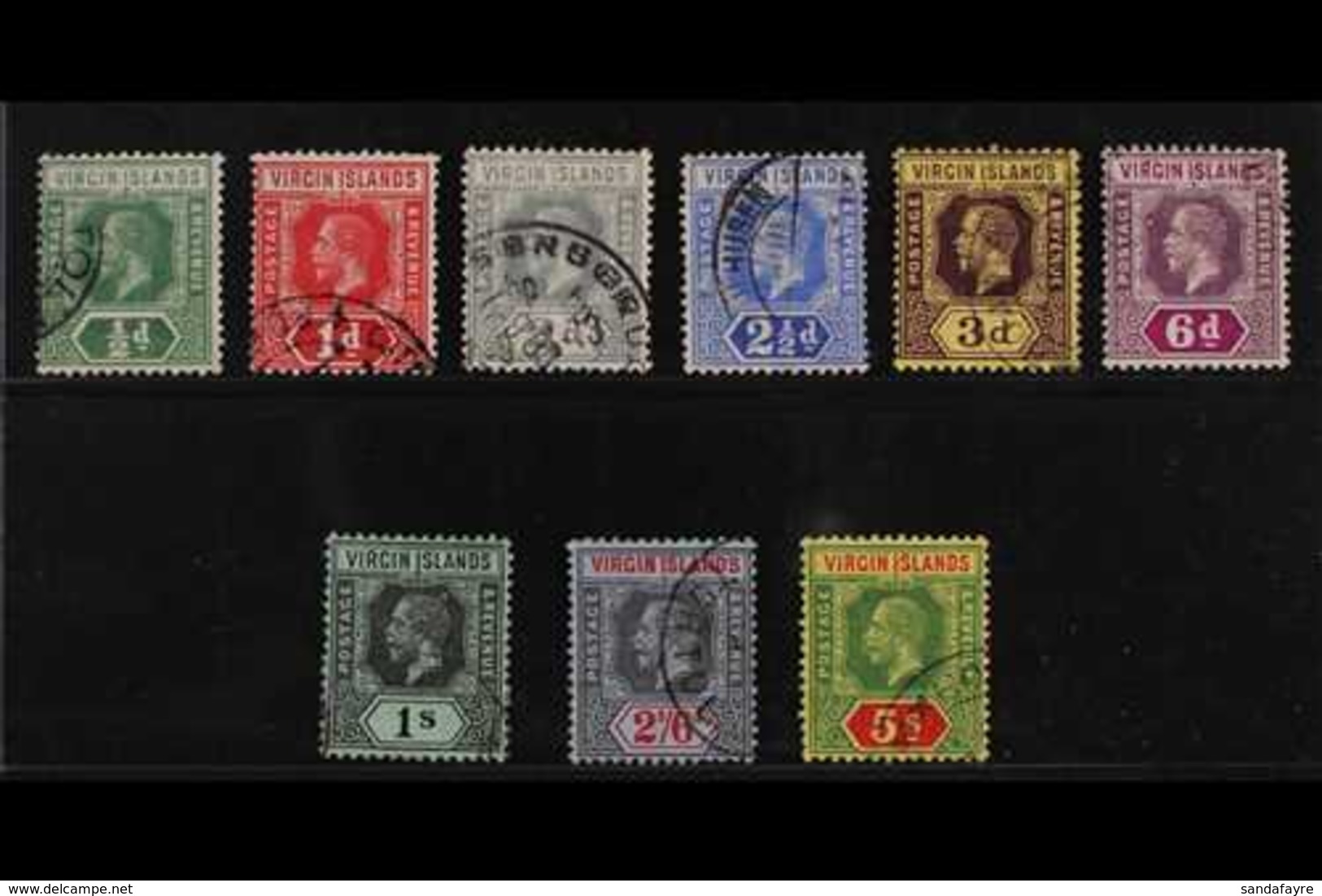 1913-19 Complete Set, SG 69/77, Good To Fine Cds Used, Fresh. (9 Stamps) For More Images, Please Visit Http://www.sandaf - Iles Vièrges Britanniques