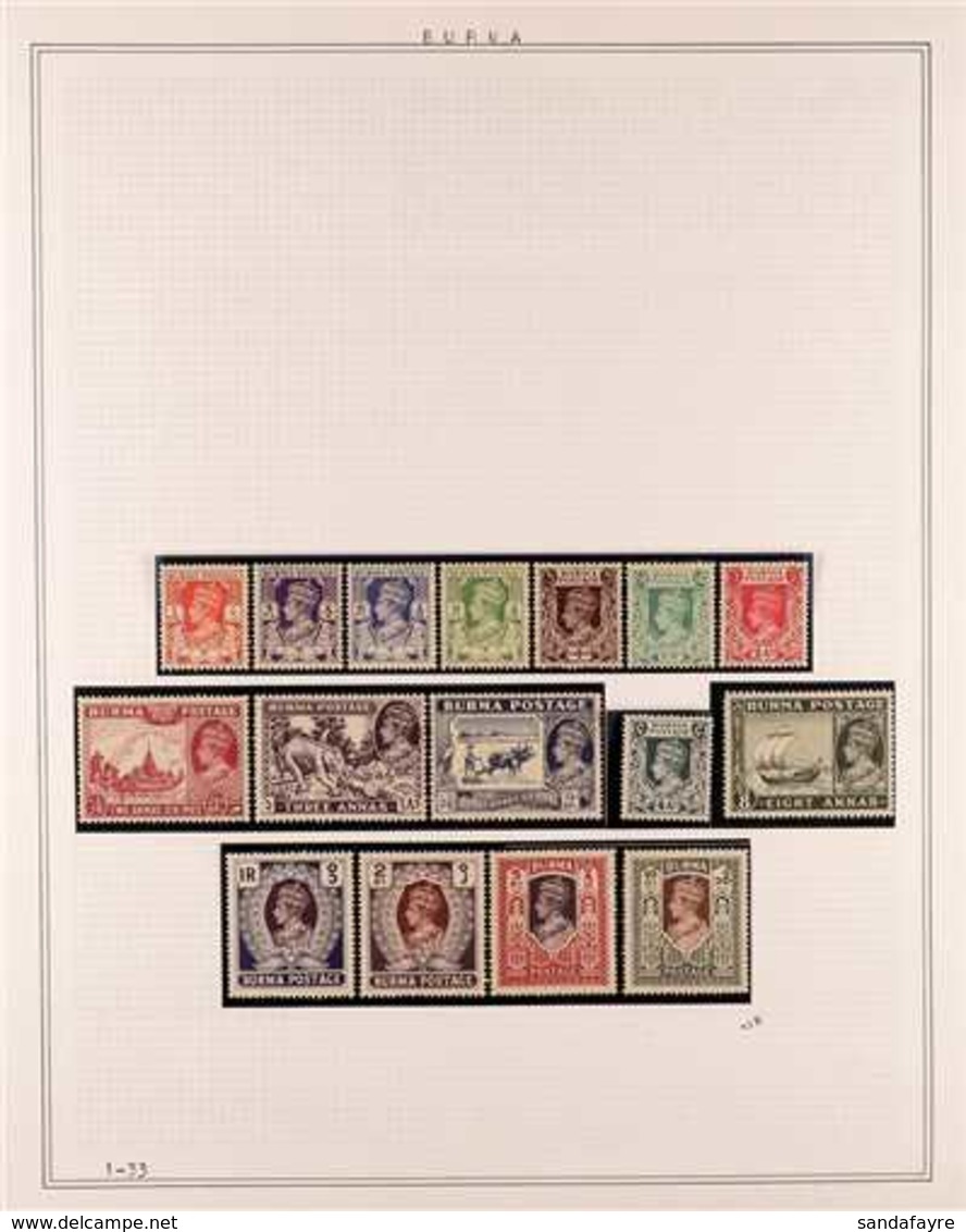 1938-1965 MINT / NHM COLLECTION. An Attractive Collection Of Sets (mostly Never Hinged Mint), Neatly Presented In Mounts - Birmanie (...-1947)