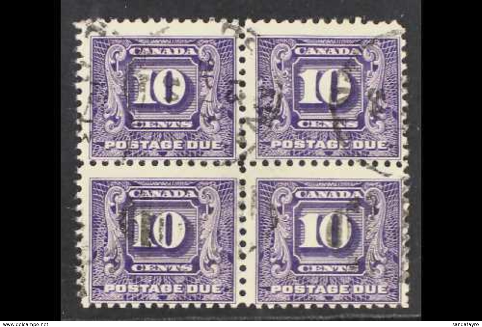 POSTAGE DUES 1930-32 10c Bright Violet, SG D13, Fine Used BLOCK Of 4, Fresh & Scarce. (4 Stamps) For More Images, Please - Otros & Sin Clasificación