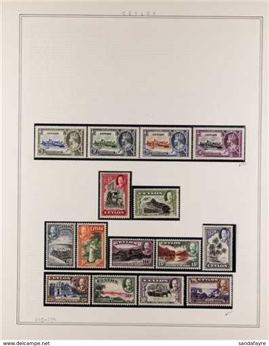 1935-1969 COMPREHENSIVE NEVER HINGED MINT COLLECTION In Hingeless Mounts On Leaves, All Different, Almost COMPLETE For T - Ceylan (...-1947)