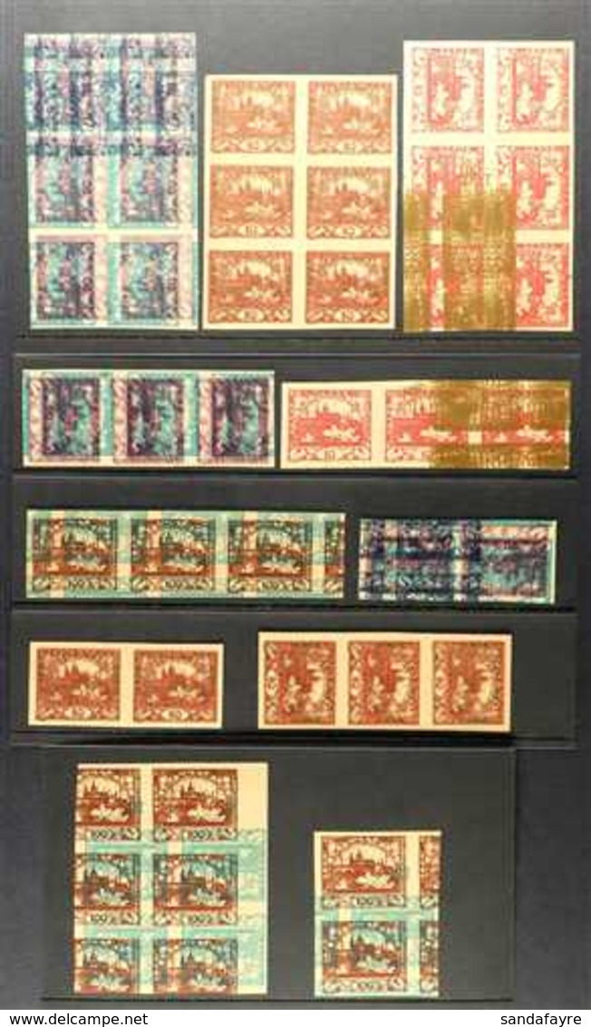 1918-20 CASTLES - DOUBLE IMPRESSION IMPERF PROOFS MULTIPLES. An Interesting Group Of Imperf Proofs Of Printed In Various - Autres & Non Classés