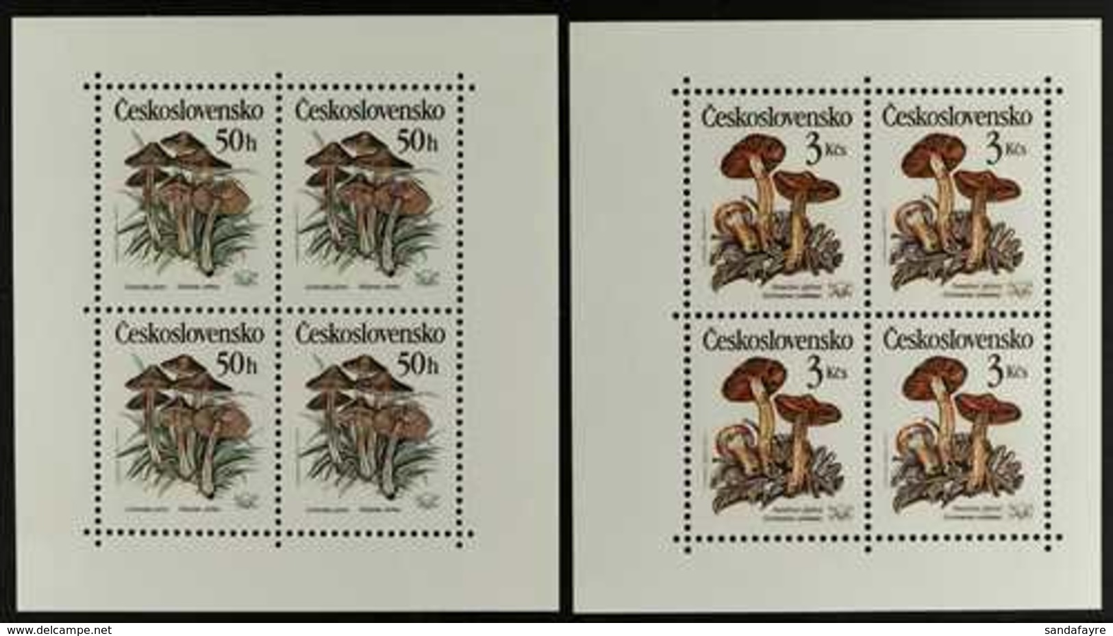 1989 50h & 3k Poisonous Mushrooms SHEETLETS Of 4, Michel Klb 3017 II & 3020 II, Superb Never Hinged Mint. These Were Pre - Otros & Sin Clasificación