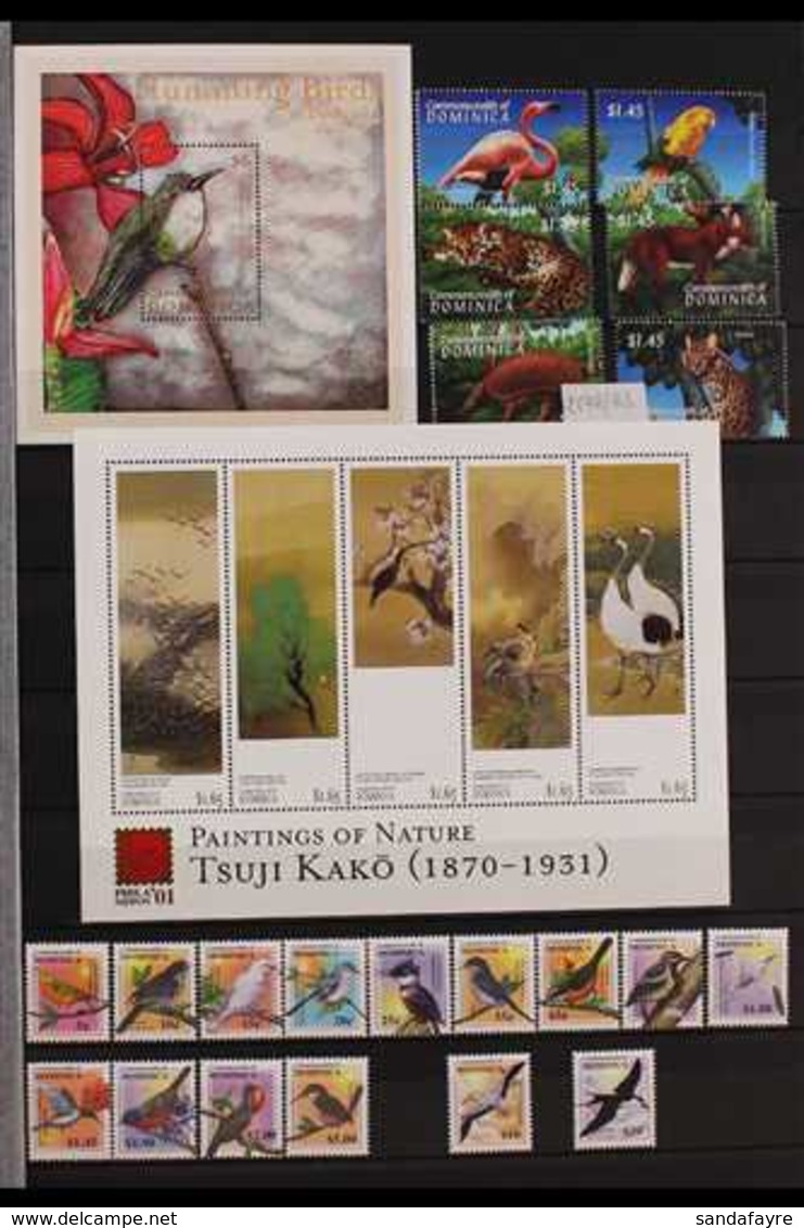 BIRDS TOPICAL COLLECTION 1963-2009. All Different Never Hinged Mint Collection Of Stamps, Sheetlets & Miniature Sheets,  - Dominique (...-1978)