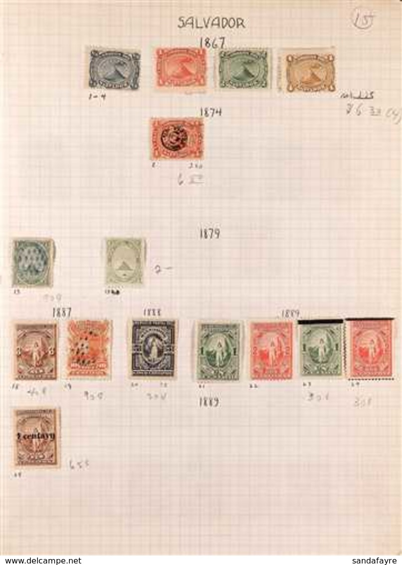 1867-1979 ALL DIFFERENT COLLECTION On Leaves, Fine Mint & Used Stamps, Includes 1867 Set Mint, Good Seebeck Issues, Vari - El Salvador