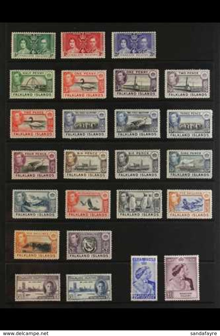 1937-1952 KGVI COMPLETE VERY FINE MINT COLLECTION. A Delightful Complete Basic Run From The 1937 Coronation Right Throug - Falklandeilanden