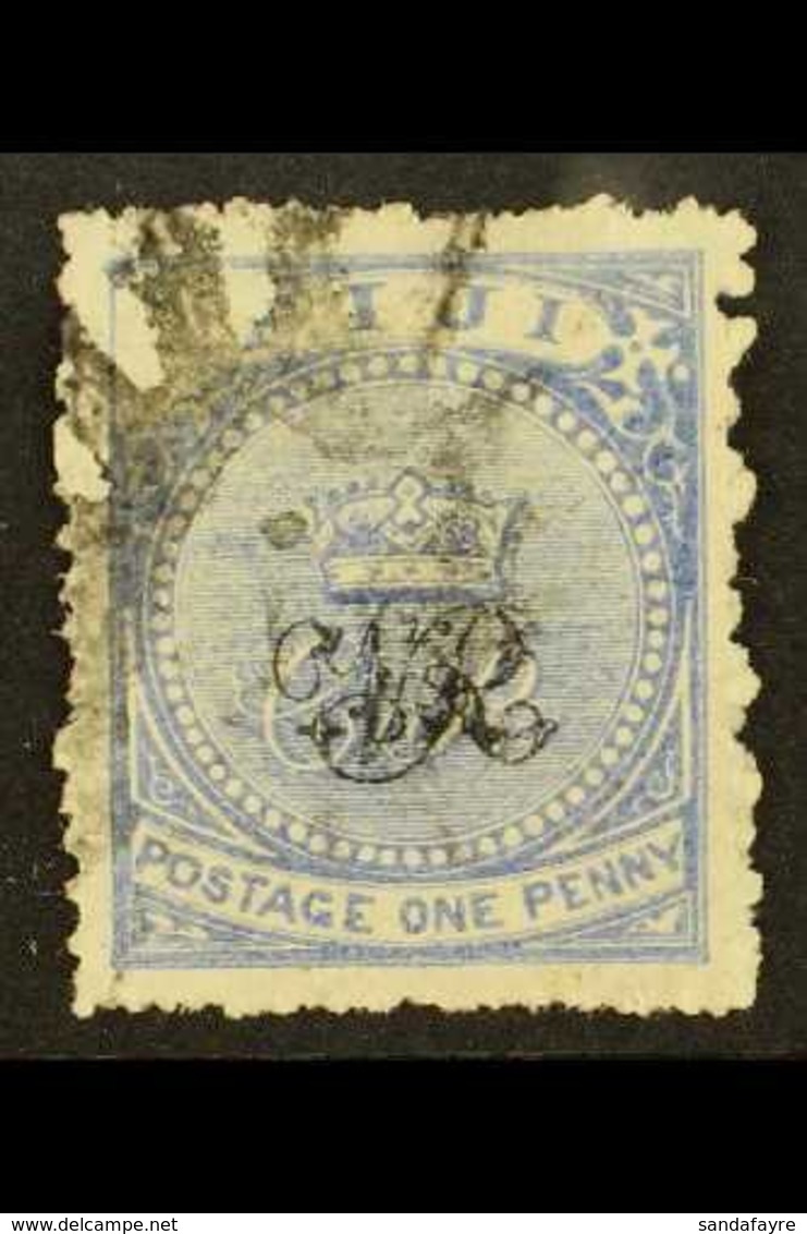 1876-77 1d Blue (Laid Paper) "VOID CORNER" Variety, SG 31b, Used For More Images, Please Visit Http://www.sandafayre.com - Fiji (...-1970)