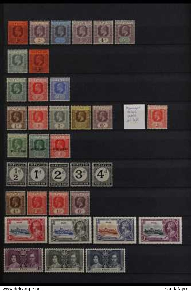 1903-1970 FINE MINT COLLECTION On Stock Pages, ALL DIFFERENT, Some QEII Issues Are Never Hinged. Includes 1903 Set To 5d - Fidji (...-1970)