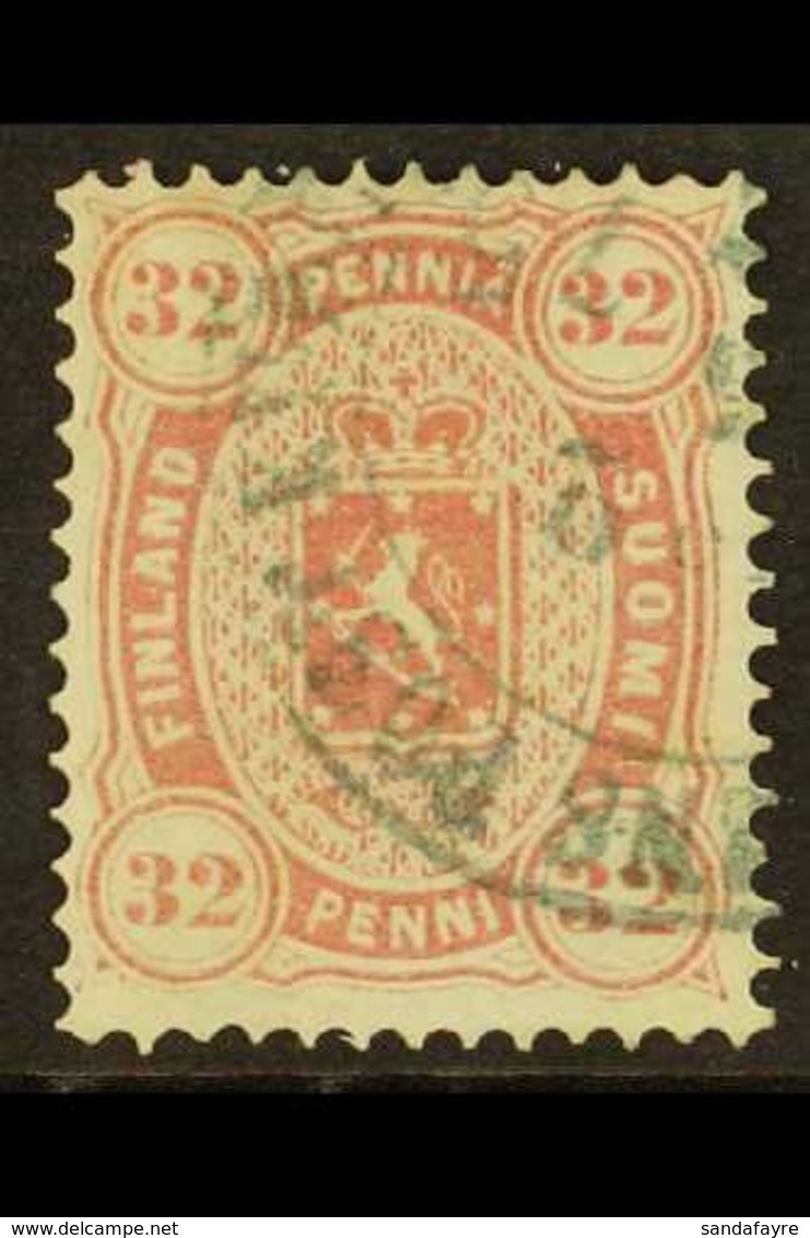 1875 32p Carmine Copenhagen Printing Perf 14x13½ (Facit 11, SG 63, Michel 11), Very Fine Used, Scarce. For More Images,  - Autres & Non Classés