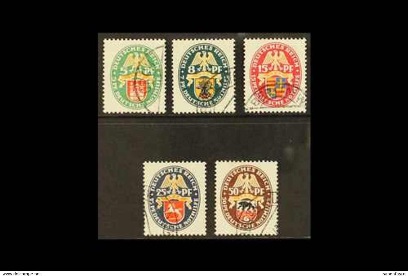 1928 Welfare Fund - Arms Complete Set (Michel 425/29, SG 446/50), Superb Cds Used, Fresh. (5 Stamps) For More Images, Pl - Andere & Zonder Classificatie