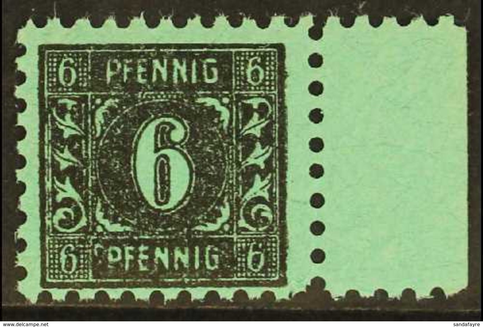 RUSSIAN ZONE MECKLENBURG-VORPOMMERN 1945-46 6pf Black On Opal Green With Large Circle Upper Left Next To "P" Of Lower "P - Andere & Zonder Classificatie