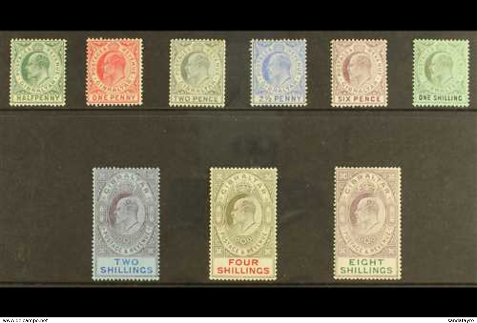 1906-11 Complete Definitive Set, SG 66/74, Very Fine Mint (9 Stamps) For More Images, Please Visit Http://www.sandafayre - Gibraltar