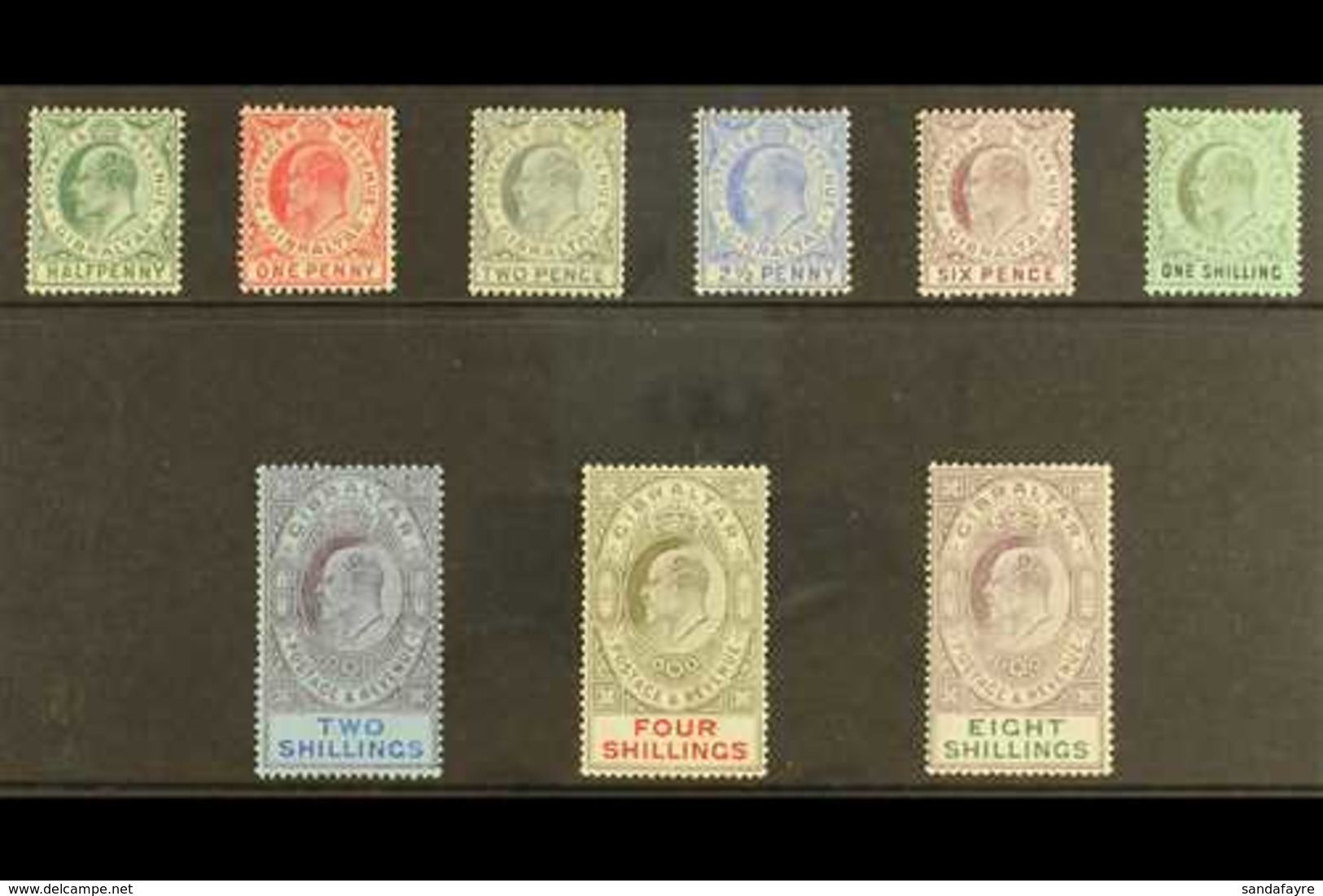 1906-11 Complete Definitive Set, SG 66/74, Very Fine Mint (9 Stamps) For More Images, Please Visit Http://www.sandafayre - Gibilterra