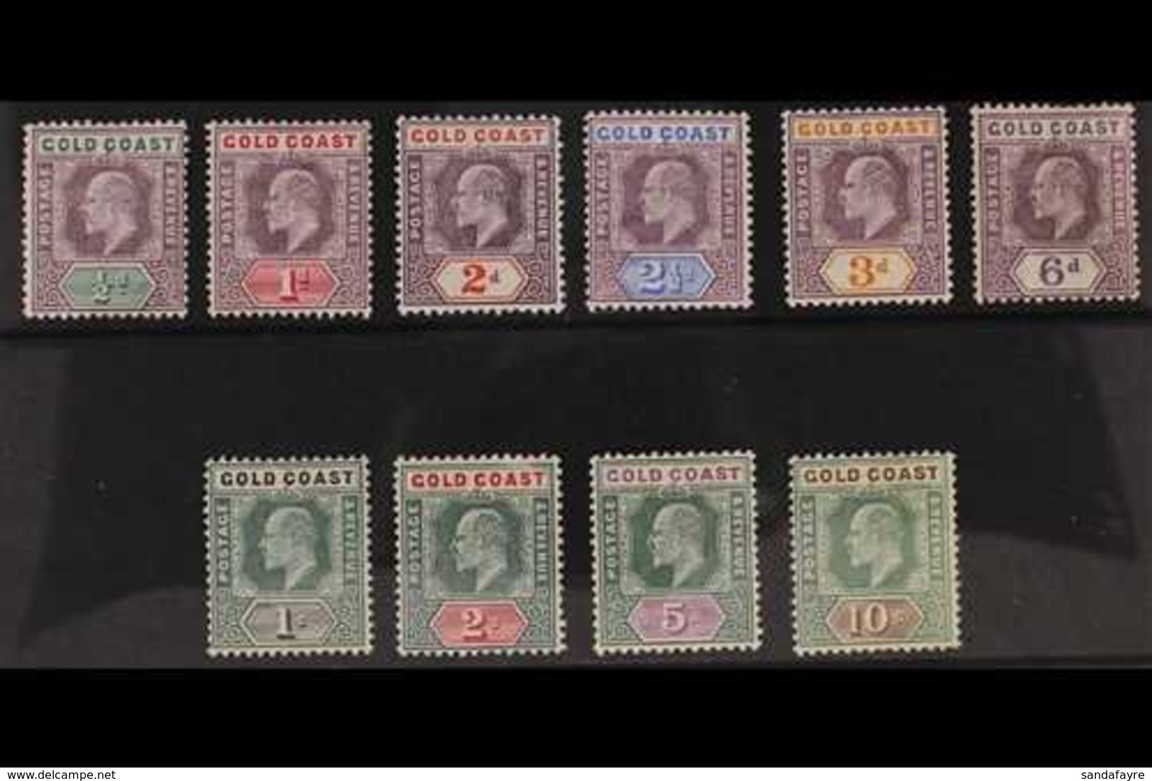 1902 Ed VII Set To 10s, Wmk Crown CA, SG 38/47, Fine To Very Fine Mint. (10 Stamps) For More Images, Please Visit Http:/ - Costa De Oro (...-1957)