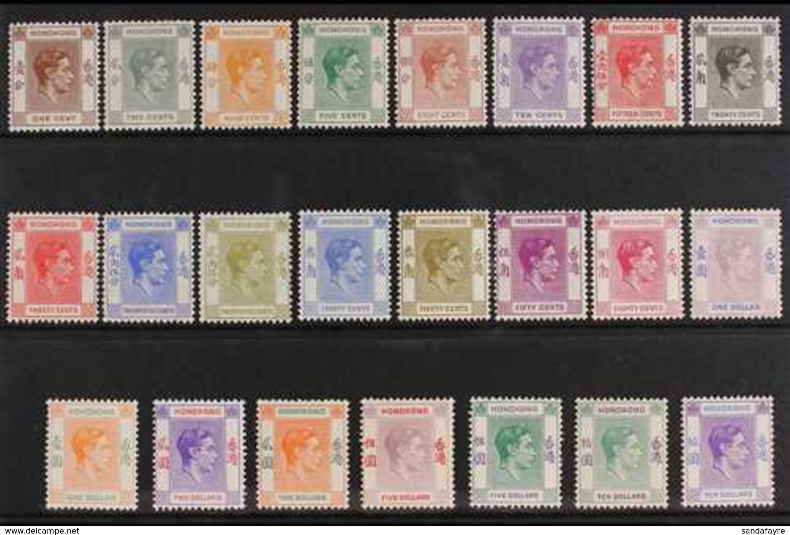 1938-52 KGVI Complete Set, SG 140/62, Very Fine Mint, $10 Green & Violet With Very Light Gum Toning As Usual, Fresh Colo - Otros & Sin Clasificación