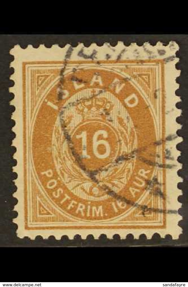 1876 16aur Brown, Perf 12¾x12¾, Fac. 27, Very Fine Used. For More Images, Please Visit Http://www.sandafayre.com/itemdet - Andere & Zonder Classificatie