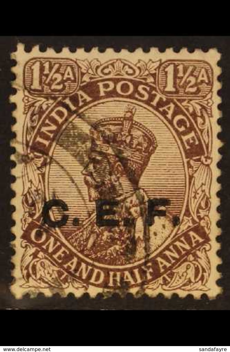 1914-22. CHINA EXPEDITIONARY FORCE KGV 1½a Chocolate (Type A), SG C26, Fine Cds Used. For More Images, Please Visit Http - Autres & Non Classés