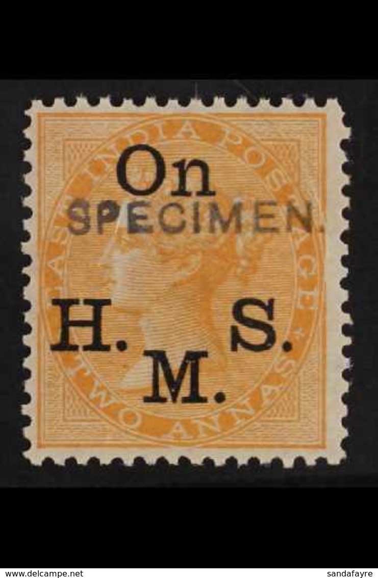 OFFICIAL 1874-82 2a Orange With "SPECIMEN" Overprint, SG O33as, Never Hinged Mint, Very Fresh & Scarce. For More Images, - Otros & Sin Clasificación