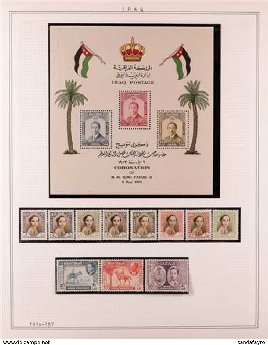 1942-1967 ALL DIFFERENT NEVER HINGED MINT Collection In Hingeless Mounts On Album Pages. Note 1949 UPU Set And 1953 Coro - Irak