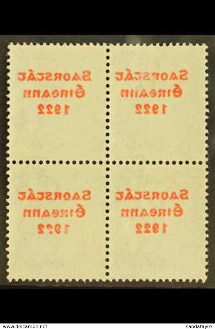 1922-23 SAORSTAT 2½d Bright Blue, SG 56, Fine Mint Block Of Four Showing Full Offset Of Overprint. For More Images, Plea - Otros & Sin Clasificación