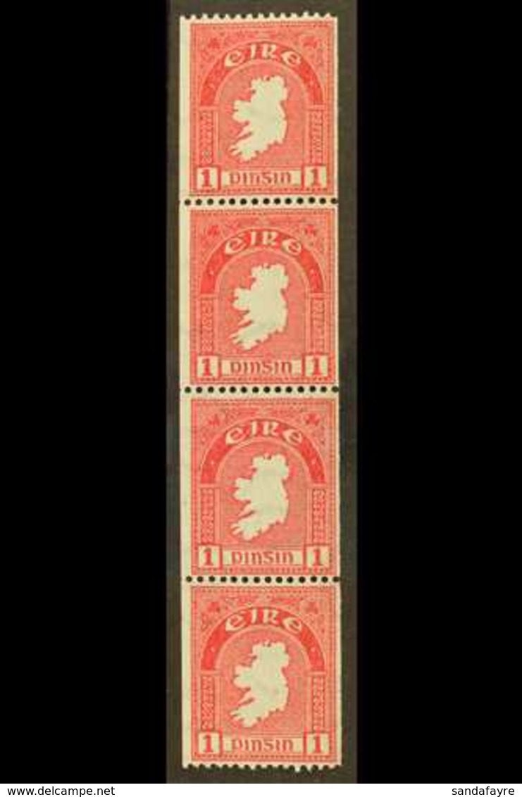 1940 COIL STAMP 1d Carmine, Perf 14 X Imperf, SG 112b, Mint Never Hinged Strip Of Four.  For More Images, Please Visit H - Andere & Zonder Classificatie
