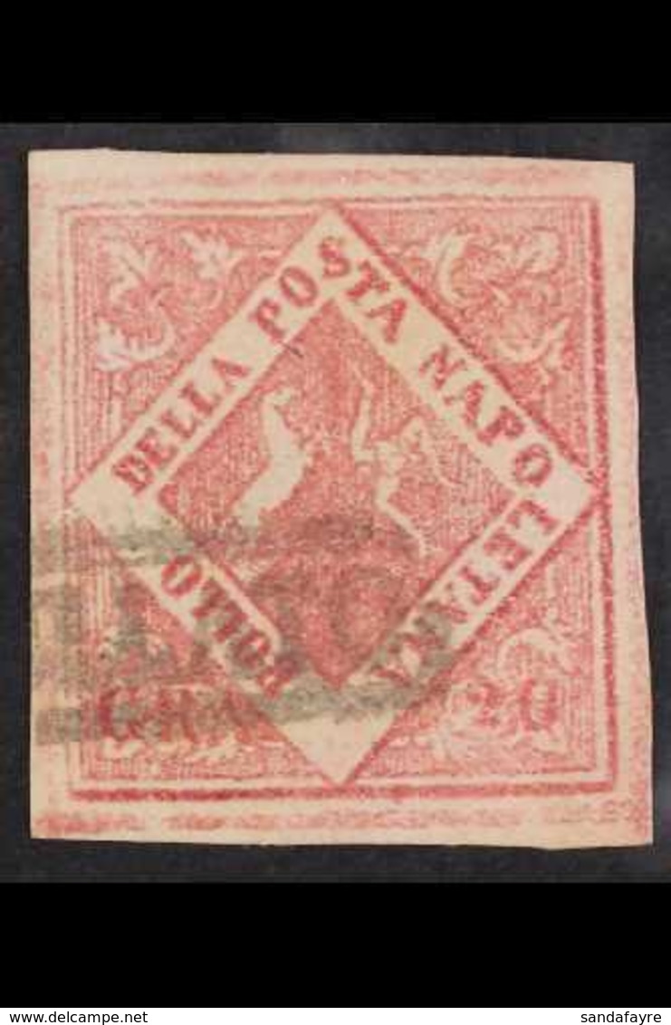 NAPLES 1859 - 61 20gr Carmine Rose, Type VII, POSTAL FORGERY, Sass F14, Very Fine Used. For More Images, Please Visit Ht - Non Classés