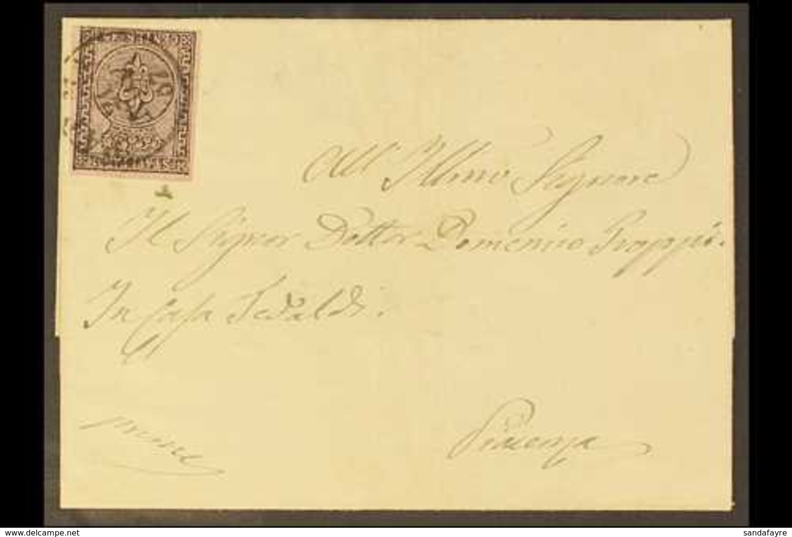 PARMA 1857 Cover To Piacenza Franked Superb Copy Of 1852 15c, Sass 3, With Crisp Parma 21 Nov 57 Cds Cancel. For More Im - Non Classés