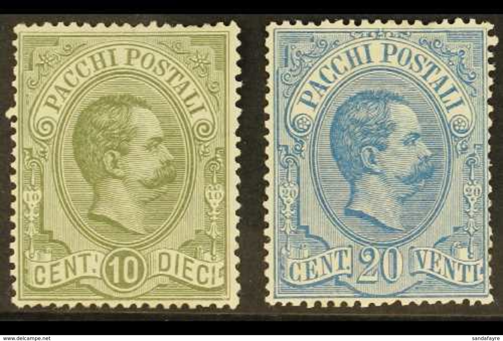 PARCEL POST 1884 10c Olive & 20c Blue, Sassone 1/2, Mi 1/2, 20c Blunt Perfs At Right, Otherwise Never Hinged Mint (2 Sta - Sin Clasificación
