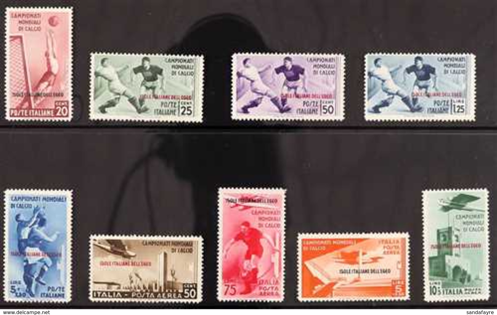 EGEO (DODECANESE ISLANDS) 1934 World Football Championship (Postage An Air) Complete Set (Sass. S. 14, SG 128/36), Never - Autres & Non Classés