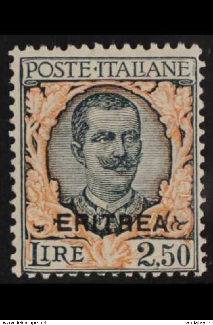 ERITREA 1926 2.50L Myrtle & Orange King Overprint (SG 115, Sassone 115), Never Hinged Mint, Fresh & Scarce. For More Ima - Andere & Zonder Classificatie