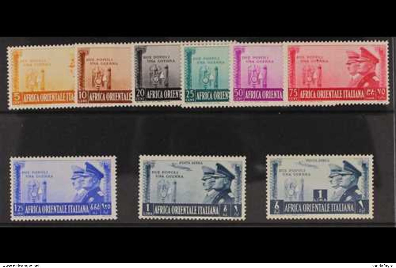 ITALIAN EAST AFRICA 1941 Axis Commemoration (Postage & Air) Complete Set, Plus Unissued Air 1L With Value At Centre (Sas - Otros & Sin Clasificación