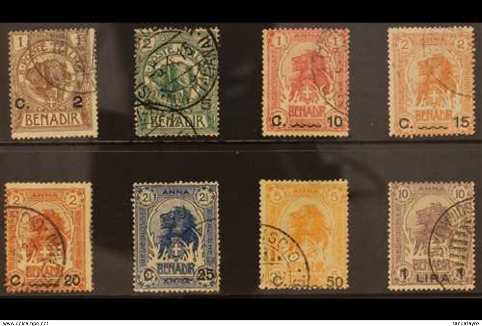 SOMALIA 1906-16 Surcharges Set (Sass S. 3a, SG 10/16), Fine Used. (8 Stamps) For More Images, Please Visit Http://www.sa - Andere & Zonder Classificatie