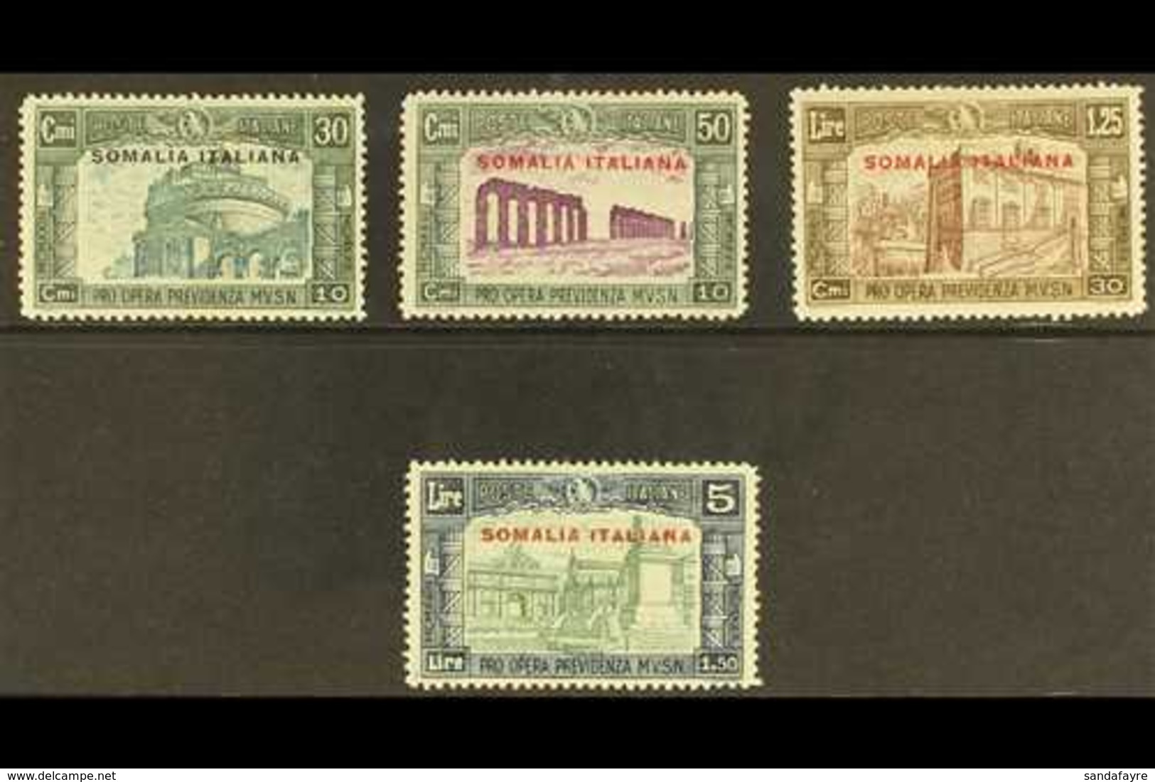 SOMALIA 1930 Third National Defence Overprints Complete Set (Sassone 140/43, SG 134/37), Fine Mint, Fresh. (4 Stamps) Fo - Otros & Sin Clasificación
