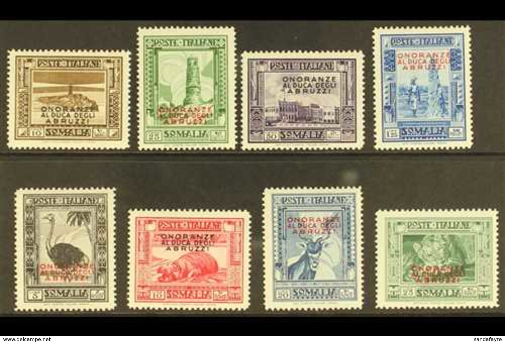 SOMALIA 1934 Duke Of The Abruzzi Overprints Complete Set (Sassone 185/92, SG 179/86), Never Hinged Mint, Very Fresh. (8  - Andere & Zonder Classificatie