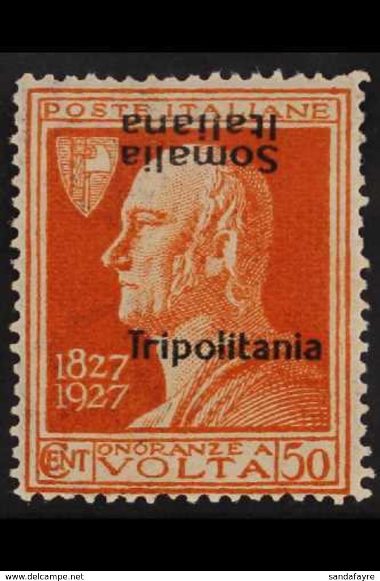 TRIPOLITANIA 1927 50c Orange Volta, Variety "ovpt Normal But With Somalia Italiana Inverted At Top", Sass 44c, Very Fine - Otros & Sin Clasificación