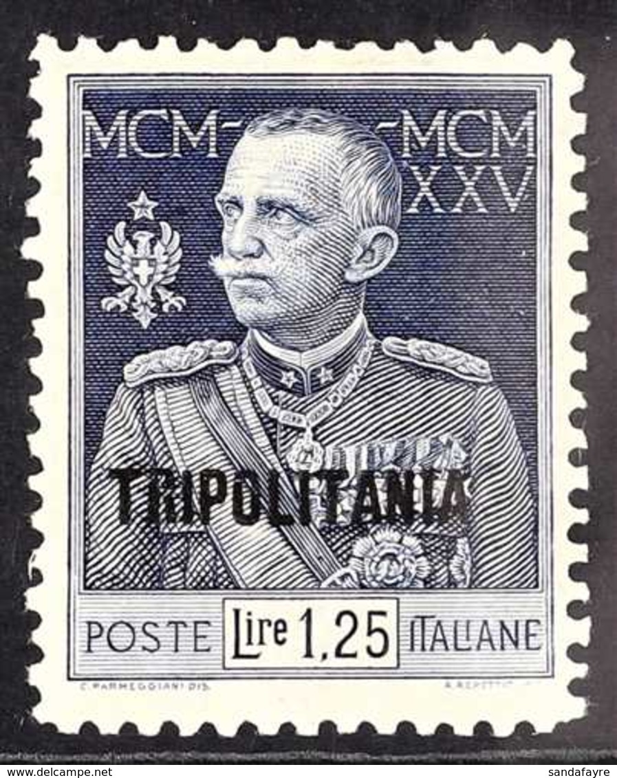 TRIPOLITANIA 1925 - 6 1L25 Blue Royal Jubilee, Variety "perf 11", Sass 25, Very Fine Mint. Well Centered For This Scarce - Autres & Non Classés