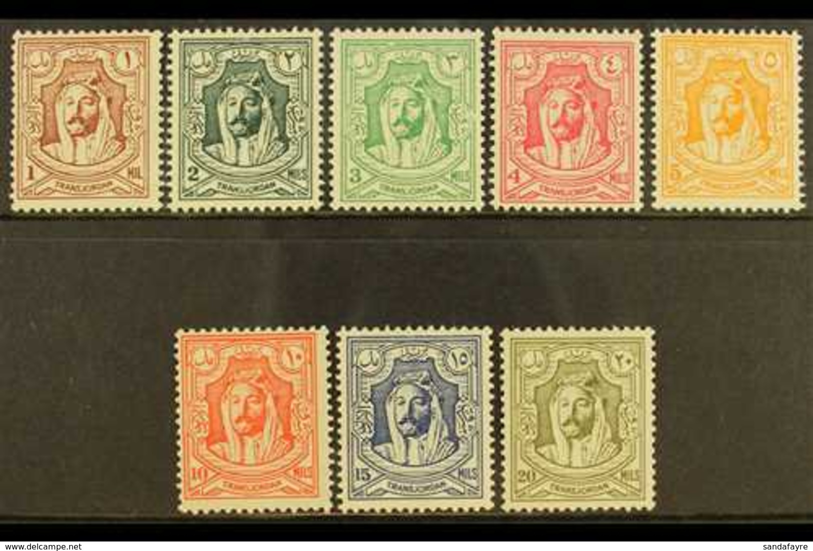 1942 Emir Set, Lithographed, SG 222/9, Very Fine And Fresh Mint. (8 Stamps) For More Images, Please Visit Http://www.san - Jordanie
