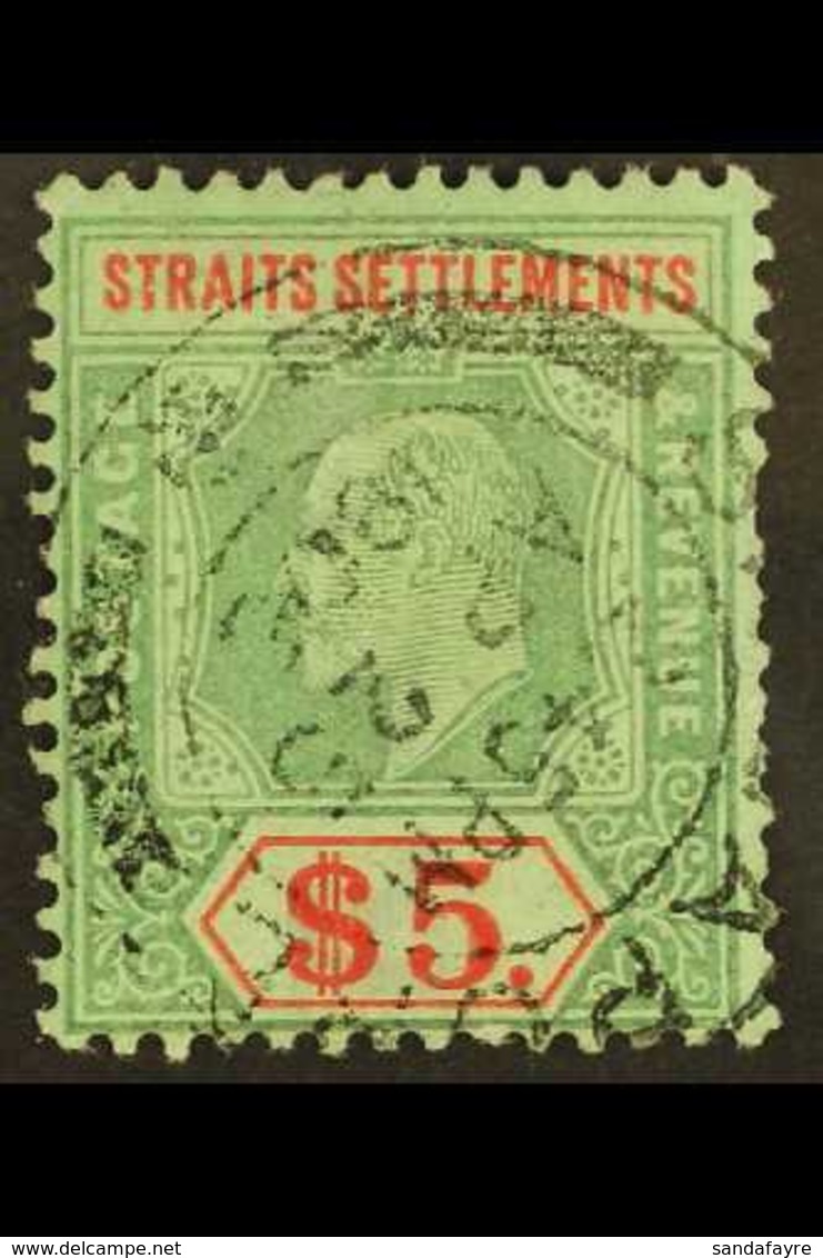 1906 $5 Green And Red On Green, Ed VII, SG 167, Very Fine Used. For More Images, Please Visit Http://www.sandafayre.com/ - Straits Settlements