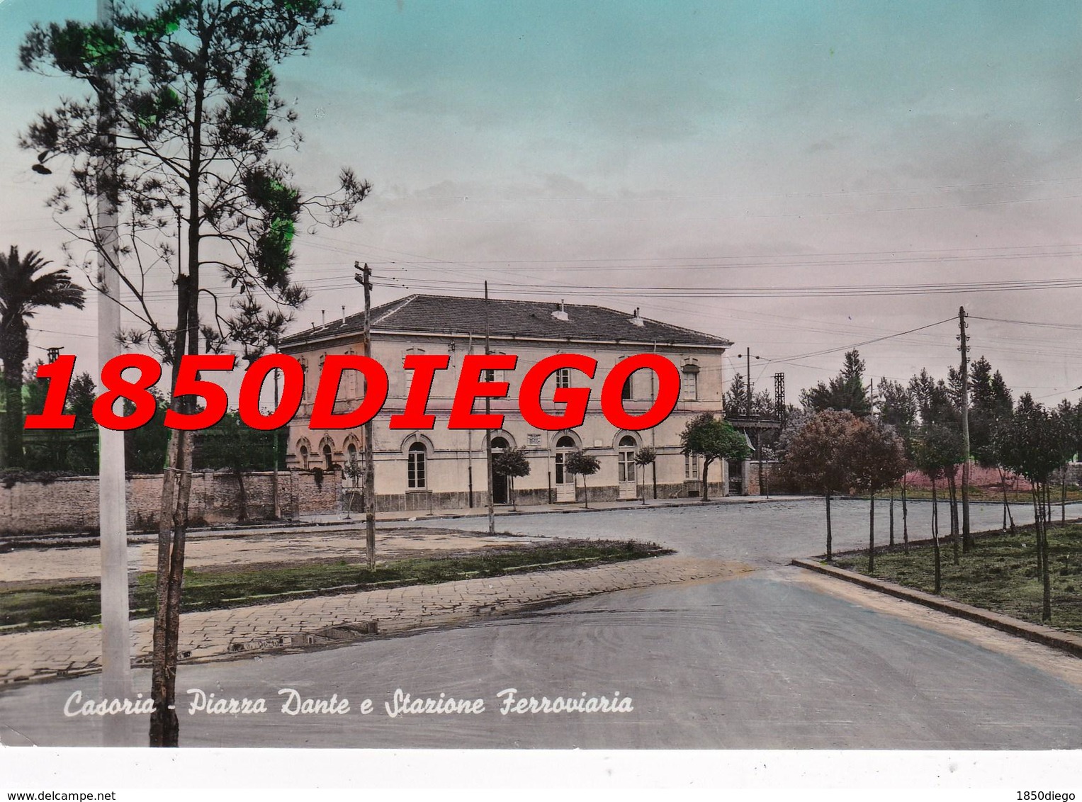 CASORIA - PIAZZA DANTE E STAZIONE FERROVIARIA  F/GRANDE VIAGGIATA 1959 - Casoria