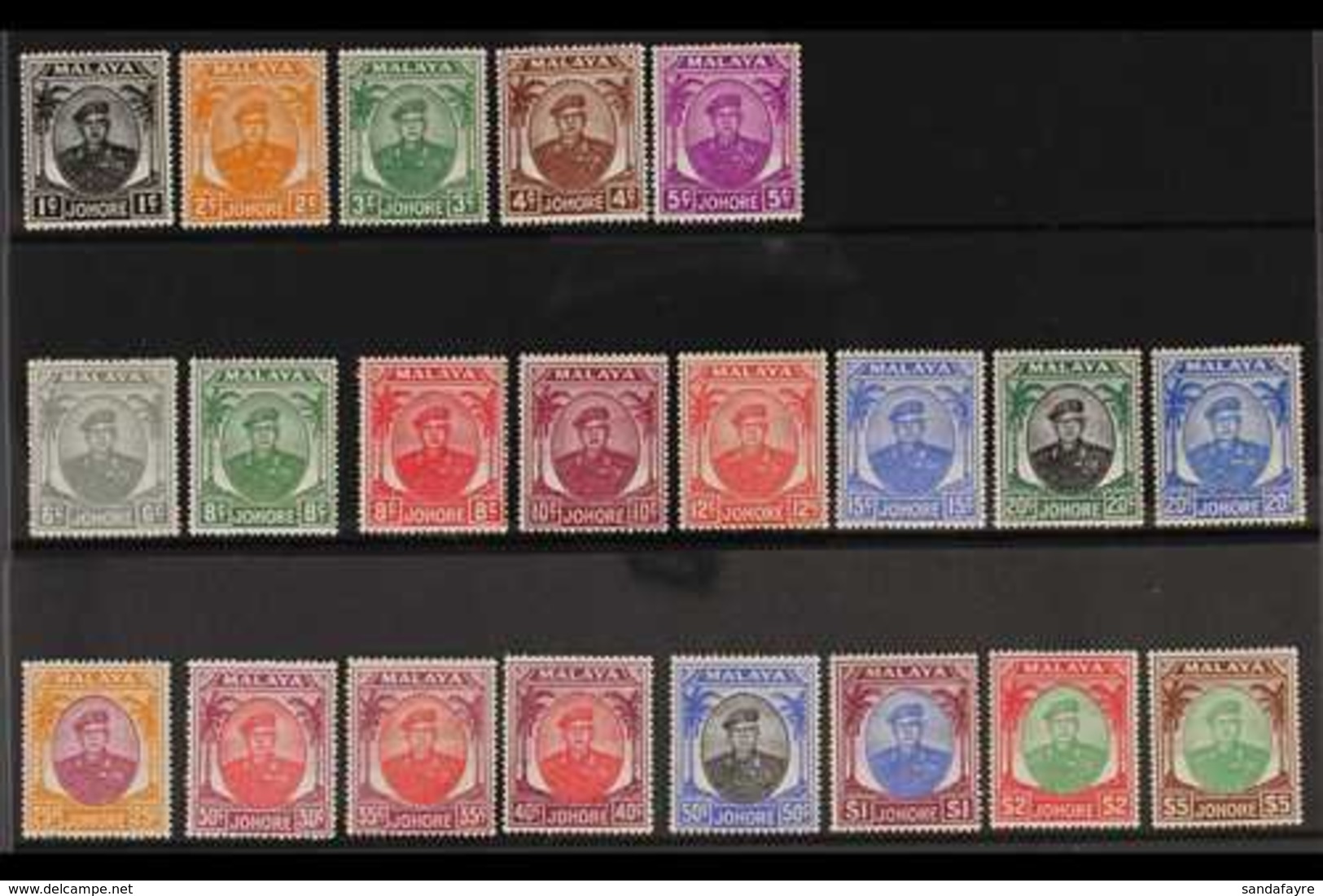 JOHORE 1949-55 Sultan Ibrahim Set, SG 133/147, Very Fine Mint (21 Stamps) For More Images, Please Visit Http://www.sanda - Otros & Sin Clasificación