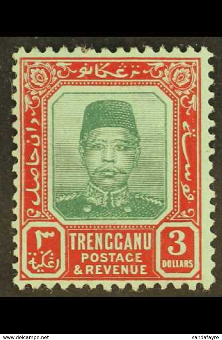 TRENGGANU 1910-19 $3 Green And Red, SG 16, Very Fine Mint. For More Images, Please Visit Http://www.sandafayre.com/itemd - Andere & Zonder Classificatie