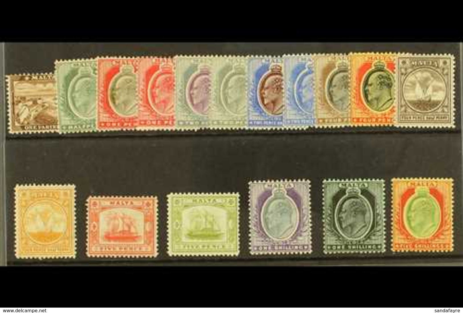 1904-14 (wmk Mult Crown CA) Complete Set, SG 45/63, Very Fine Mint. (17 Stamps) For More Images, Please Visit Http://www - Malta (...-1964)