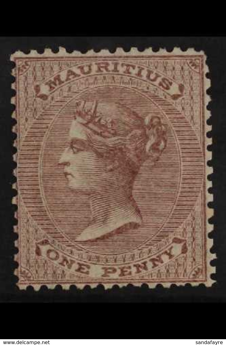 1860-63 1d Purple-brown, No Watermark, SG 46, Fine Mint. For More Images, Please Visit Http://www.sandafayre.com/itemdet - Mauricio (...-1967)