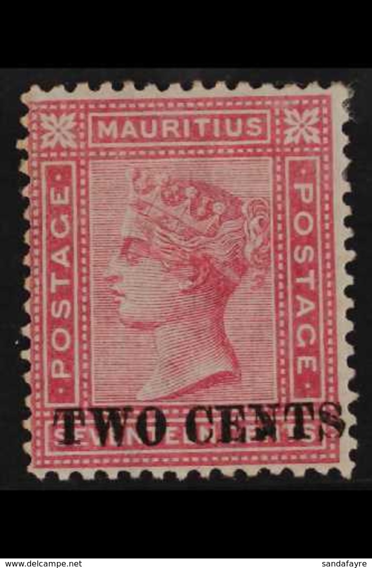 1891 "TWO CENTS" On 17c Rose, SG 119, Fine Mint. For More Images, Please Visit Http://www.sandafayre.com/itemdetails.asp - Mauritius (...-1967)