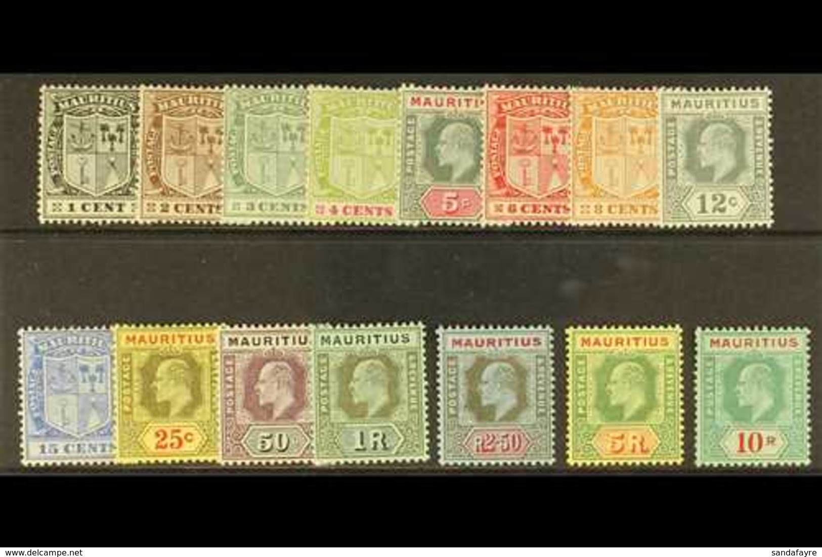 1910 Ed VII Set Complete, Wmk MCA, SG 181/95, Very Fine Mint. (15 Stamps) For More Images, Please Visit Http://www.sanda - Mauritius (...-1967)