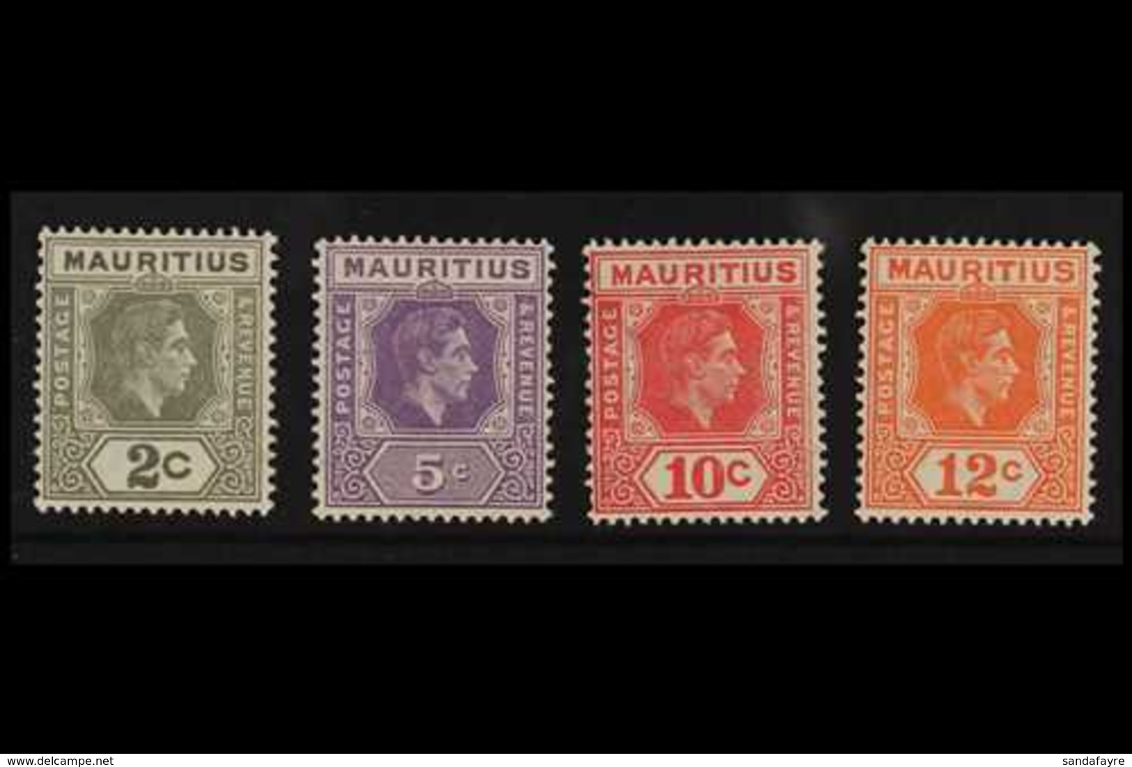 1938-49 KGVI 2c, 5c, 10c & 12c Perf.15x14 Printings, SG 252a, 255b, 256c, 257a, Very Fine Mint (4 Stamps) For More Image - Mauritius (...-1967)